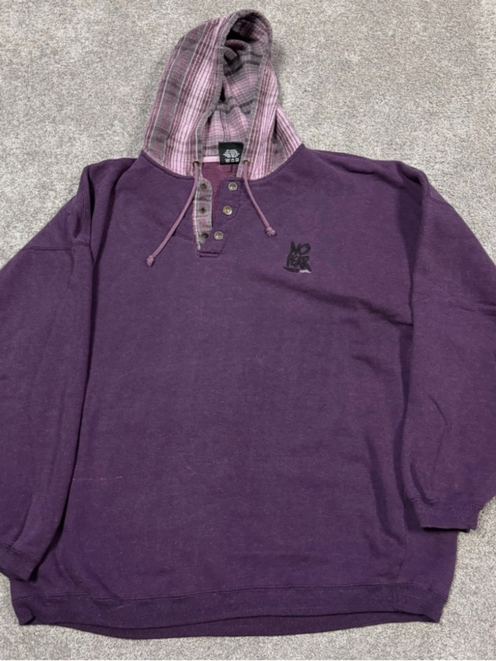 Men's Purple Hooded Crewneck Sweater
